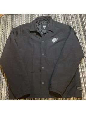 Billabong Bonethrower Gallery Black Lightweight Windbreaker Snap Jacket Mens S